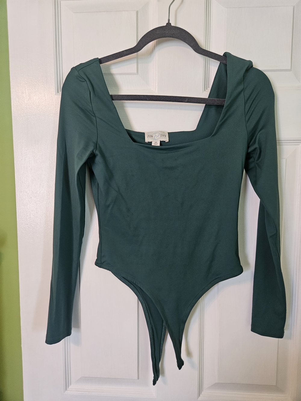 Women's Forest Green Long-Sleeve One-Piece Bodysuit